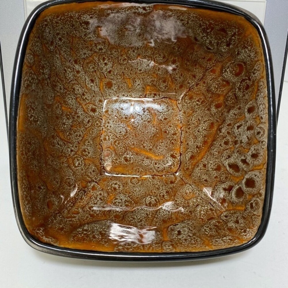 Drip Glaze Splatter Ceramic Bowl Better Homes/Gardens Rust/Brown/Aqua 5"x 5" - Picture 7 of 12